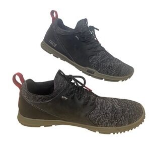 TRUE Linkswear OG Feel Golf Shoes Mens 10 Black Gray Knit Spikeless Minimalist